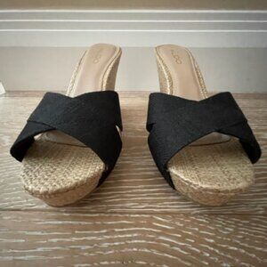 Aldo Canvas wedge heeled sandal
